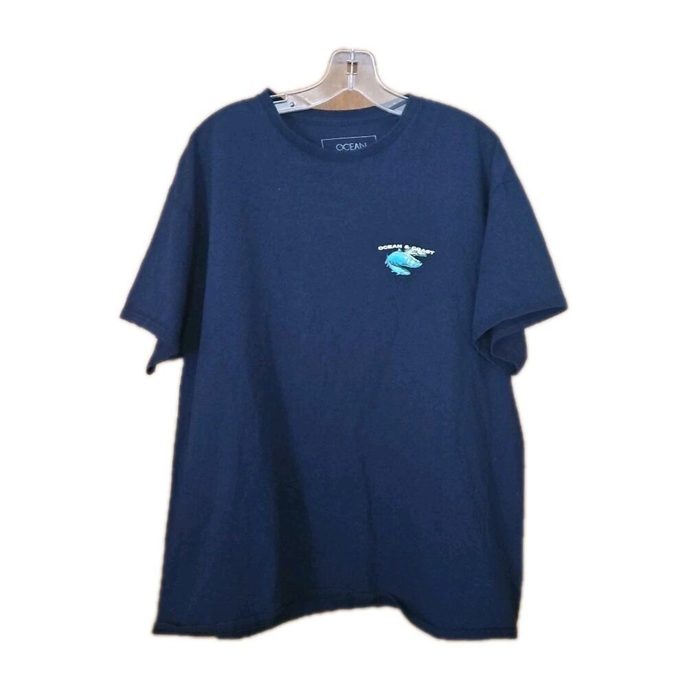 Ocean Coast Fish Graphic TShirt Mens XL Blue Short Sleeve